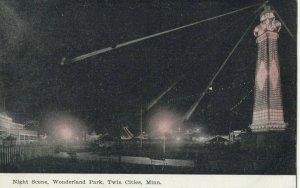 TWIN CITIES, Minnesota, 1900-10s; Wonderland Amusement Park at night