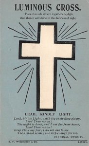 Hold to Light Luminous Cross, Glows in the dark Cardinal Newman, London Unused