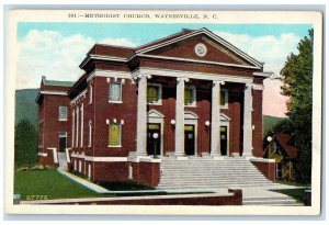 Waynesville North Carolina Postcard Methodist Church Exterior c1920's Antique