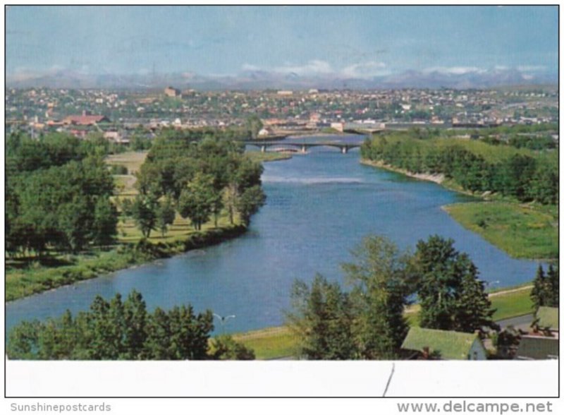 Canada Calgary Showing Bow River 1966