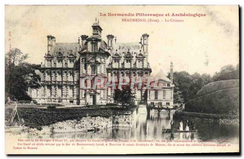 Old Postcard Beaumesnil Le Chateau