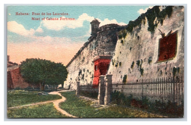 Moat of Cabana Fortress Havana Cuba UNP DB Postcard B19