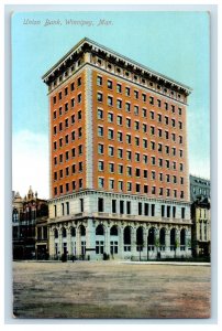 c1910's Union Bank Building Street View Winnipeg Man. Canada Vintage Postcard