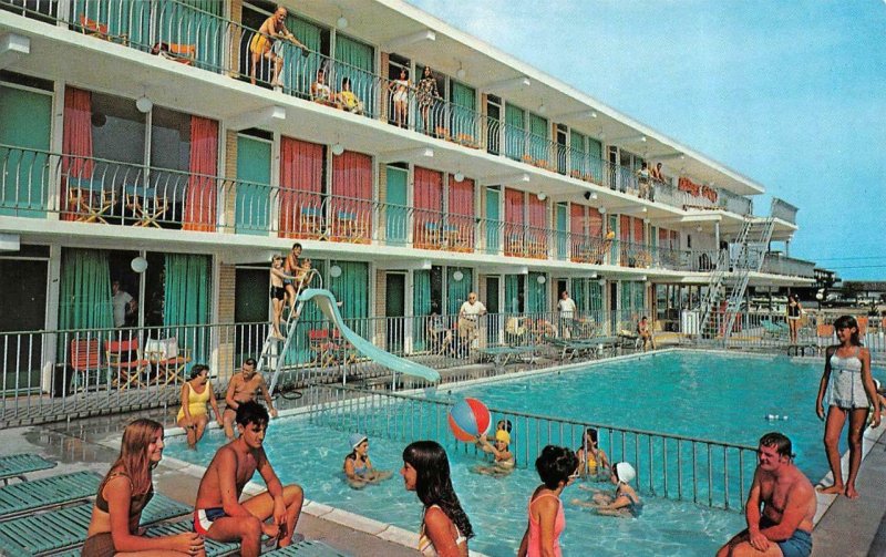 AVALON, New Jersey NJ DESERT SAND MOTEL Pool View ROADSIDE 1972