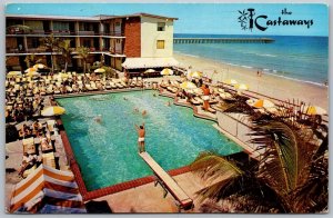 Miami Beach Florida 1963 Postcard The Castaways Hotel Swimming Pool