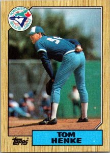 1987 Topps Baseball Card Tom Henke Toronto Blue Jays sk3417