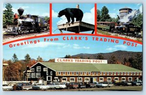 c1950's Greetings From Clark's Trading Post View Lincoln New Hampshire Postcard