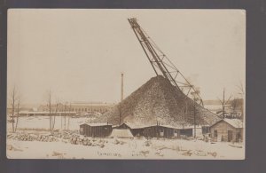 Cornell WISCONSIN RPPC c1910 LOGGING Sawmill GIANT LOG PILE Stacker Stack WI #2