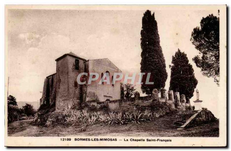 Bormes les Mimosas Old Postcard St. Francis Chapel