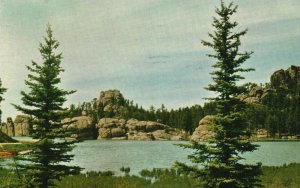 Sylvan Lake In The State Park Scenic Rock View BLACK HILLS South Dakota Postcard