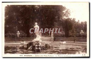 Old Postcard Bourges Jardin des Pres Fichaux Basin Diane