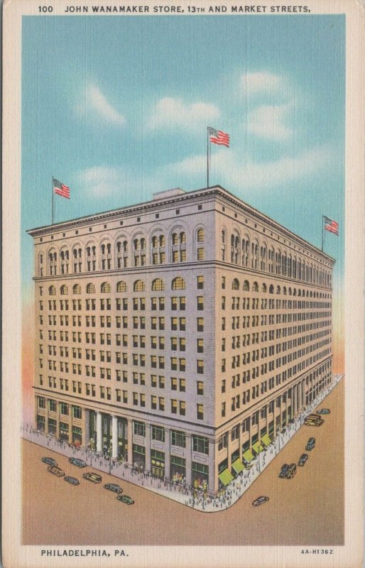 Postcard John Wanamaker Store Philadelphia PA