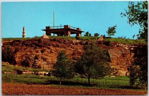 VINTAGE POSTCARD PAWNEE INDIAN ROCK LOOKOUT POINT AT PAWNEE KANSAS 1960s