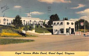 Front Royal Virginia Terrace Motor Court Street View Antique Postcard K89138