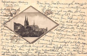 Germany 1903 Marburg St Elisabethkirche Passepartout Flowers postcard C311