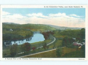 Linen RIVER SCENE North Thetford - Near Hanover & Lebanon Vermont VT AE6303