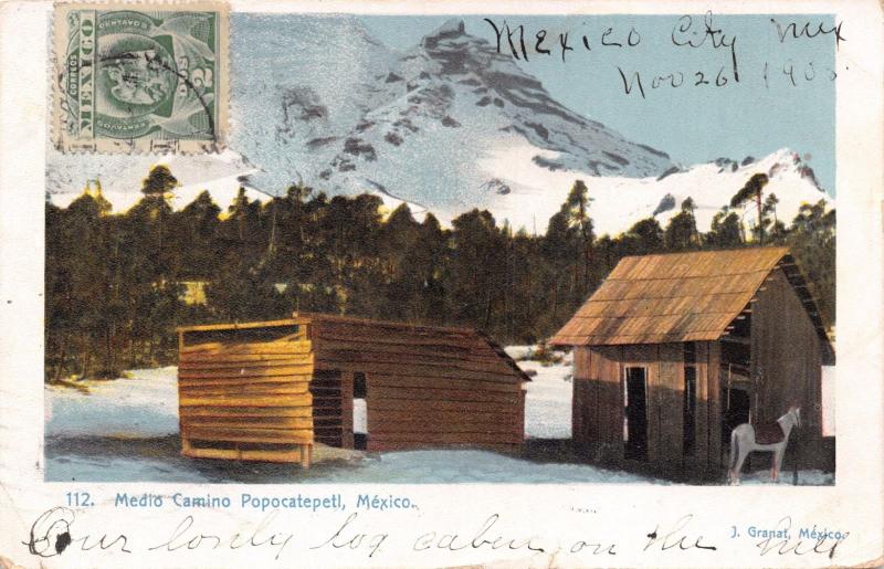 POPOCATEPETL PUE MOR MEXICO MEDIO CAMINO (HALF WAY)~J GRANAT #112 POSTCARD 1920s