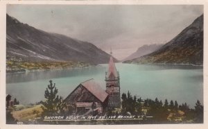 Postcard RPPC Church Lake Bennet YT Canada
