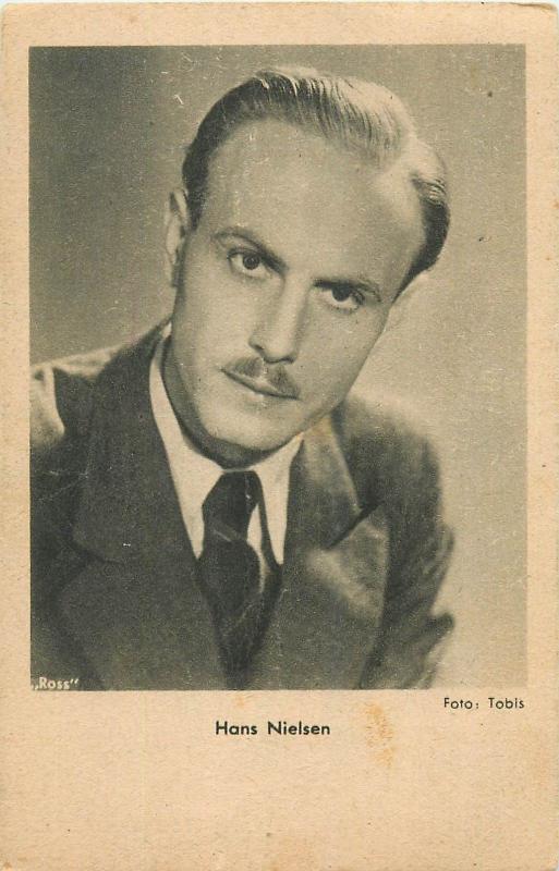 Stage & screen actors postcard 1940s cinema stars history Hans Nielsen