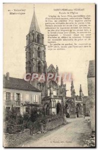 Old Postcard Holy Father in Vezelay Facade of & # 39Eglise