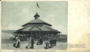 Merry Go Round, Giant Caroussel, Chutes, Chicago, IL, USA Amusment Park Unuse...