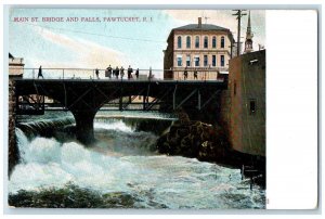 c1905 Main St Bridge Falls Pawtucket Rhode Island RI Unposted Vintage Postcard
