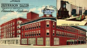 Hotel Jefferson Davis, 160 Rooms, Anniston, Alabama Vintage Postcard P22