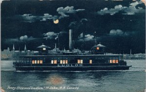 Ferry Steamer 'Ludlow' St John NB New Brunswick Ship Boat c1906 Postcard E78