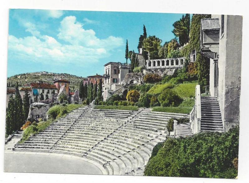 Italy Verona Roman Theatre Ruins Vintage Postcard 4X6