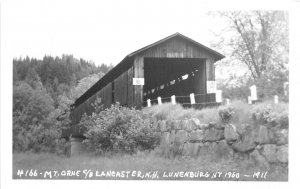 J51/ Lunenburg Lancaster New Hampshire RPPC Covered Bridge Postcard c1950s 148