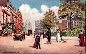 Tucks 7036, London, Leicester Square Vintage Postcard N64