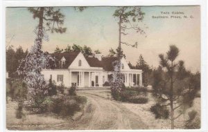 Twin Gables Southern Pines North Carolina 1921 hand colored postcard