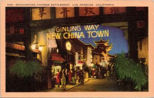 Gingling Way New China Town - Los Angles California postcard