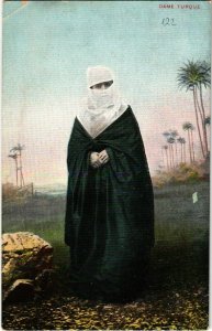 PC CPA EGYPT, TYPES AND SCENES, DAME TURQUE, VINTAGE POSTCARD (b9176)