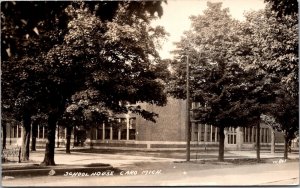 RPPC View of School House, Caro MI Vintage Postcard V63