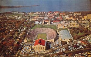 MADISON WISCONSIN~UNIVERSITY-CAMP RANDALL STADIUM-FIELD HOUSE-AIR VIEW POSTCARD