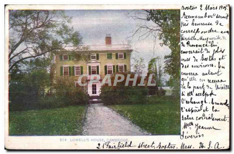 Postcard Old House Cambridge Lowell s