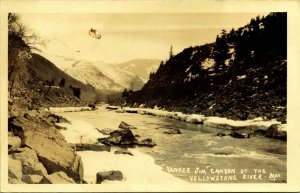 RPPC Yankee Jim Canyon Yellowstone River Miner Montana Real Photo Postcard