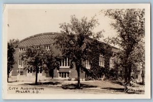 c1940s City Auditorium Building Miller South Dakota SD RPPC Photo Postcard