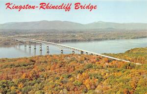 Rhinecliff New York~Kingston-Rhinecliff Bridge over Hudson River~1960s Postcard