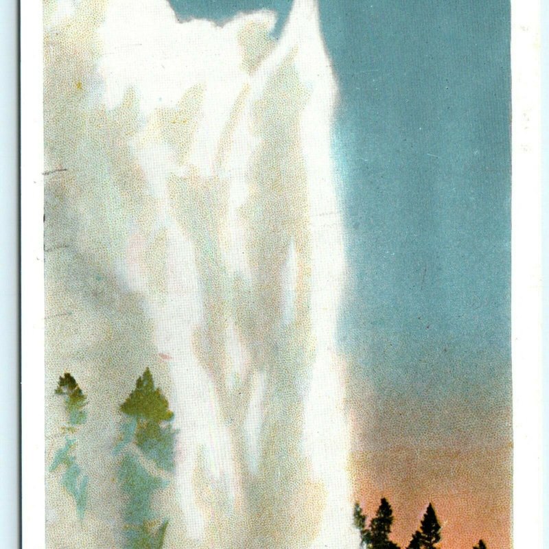 1920s Yellowstone Grand Geyser Upper Basin Haynes Photo Postcard Park WY A32