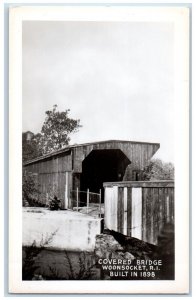 c1940's Covered Bridge Woonsocket Rhode Island RI Vintage RPPC Photo Postcard