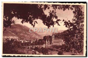 Old Postcard Lourdes Basilica and the Pic du Jer