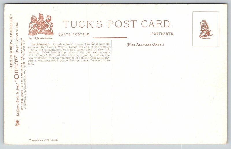 Carisbrooke Isle Of Wight England~Famous Castle~Horse Carriage~1910 TUCK PC 
