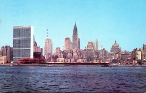 New York City Skyline Showing United Nations Building From East River