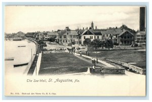 1905 Scene at The Sea-Wall, St. Augustine, Florida FL Antique Postcard