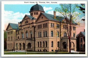 Postcard St. Thomas Ontario c1920s Court House Elgin County