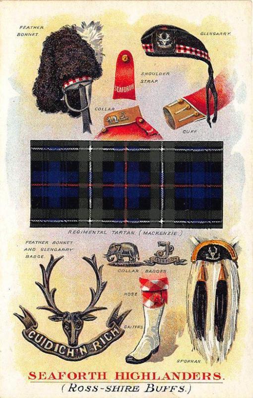 Scotland The Seaforth Highlanders Battle Honors Postcard