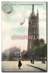 Old Postcard Bordeaux Place Pey Berland and tower