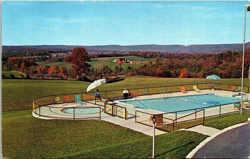 Panoramic View Pennsylvania Countryside Monor Motel Postcard VTG UNP Vintage 